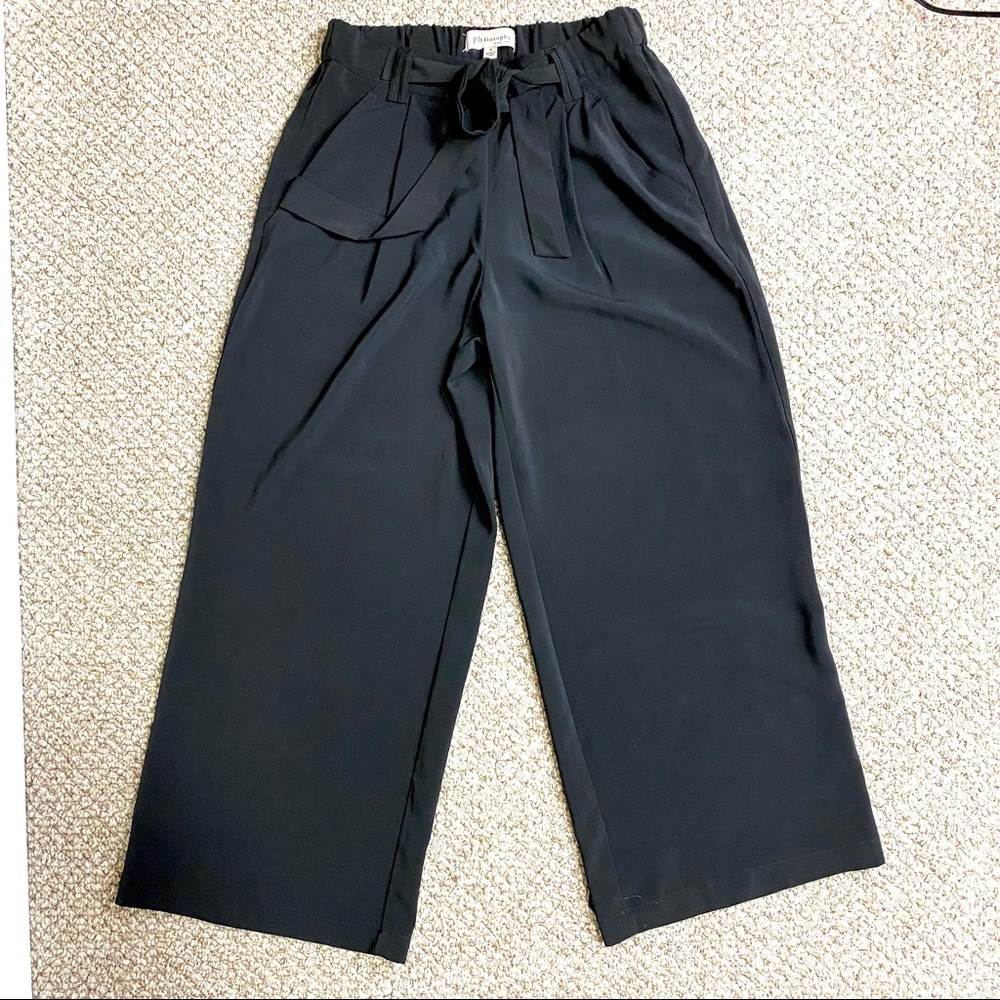 Philosophy 7/8 wide leg pant with pockets and belt
